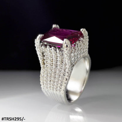 TRSH295 KYC Redish Cathedral ZIRCON Ring