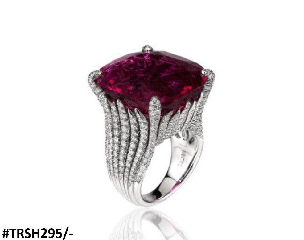 TRSH295 KYC Redish Cathedral ZIRCON Ring