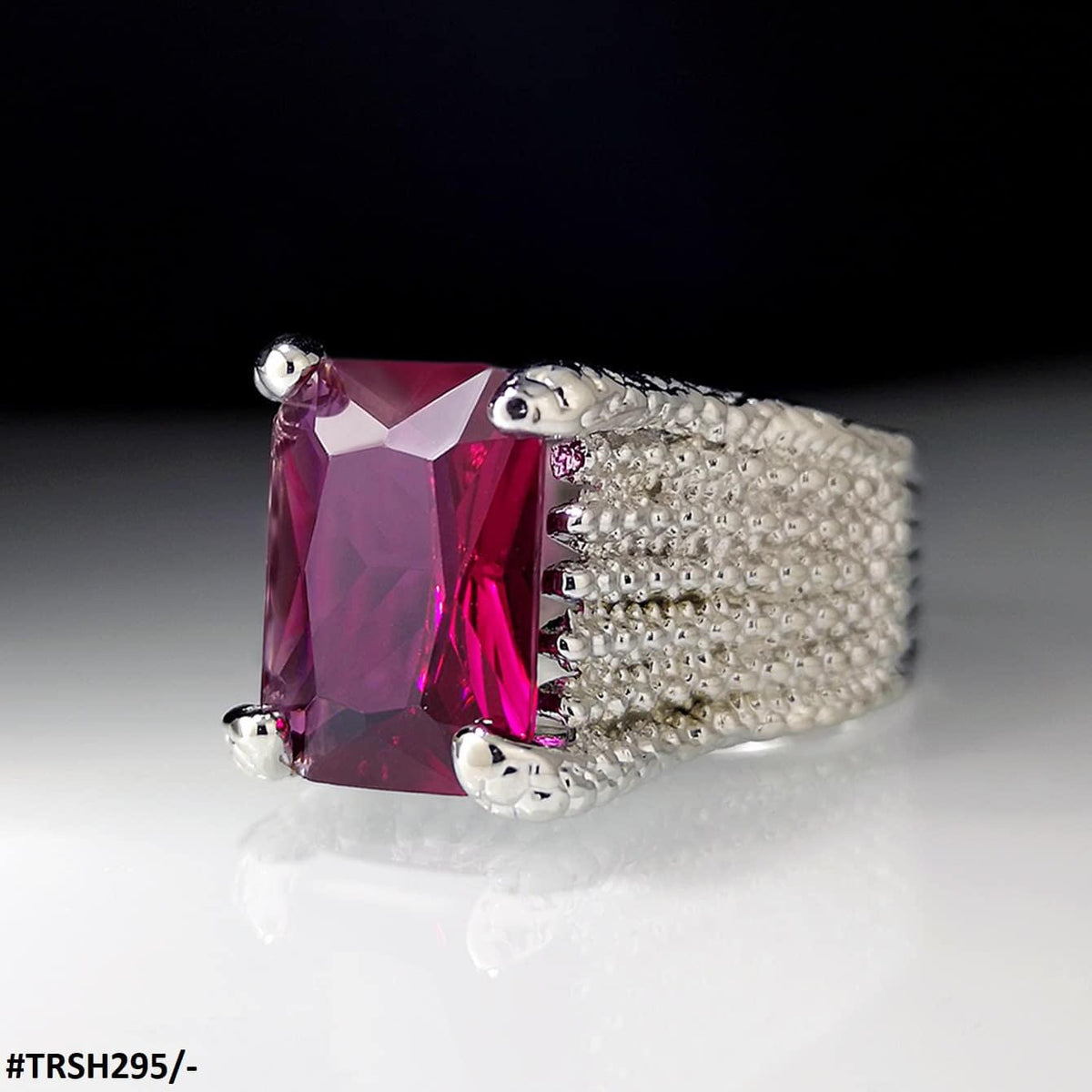 TRSH295 KYC Redish Cathedral ZIRCON Ring