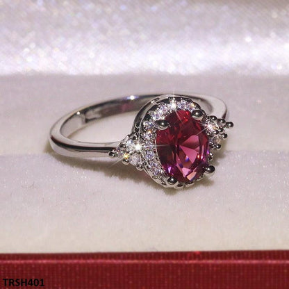 TRSH401 KYC Step Oval ZIRCON Ring