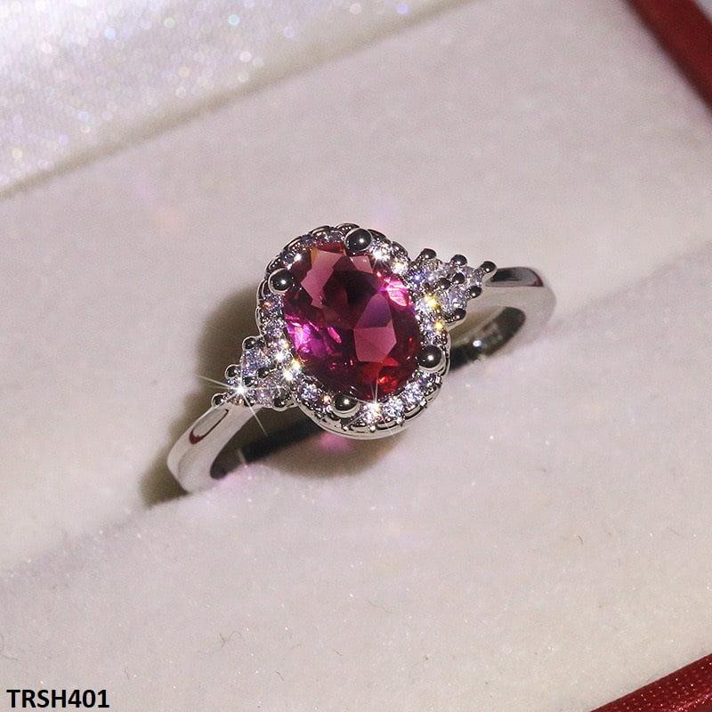 TRSH401 KYC Step Oval ZIRCON Ring
