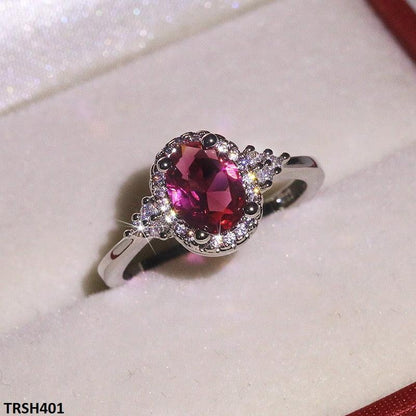 TRSH401 KYC Step Oval ZIRCON Ring