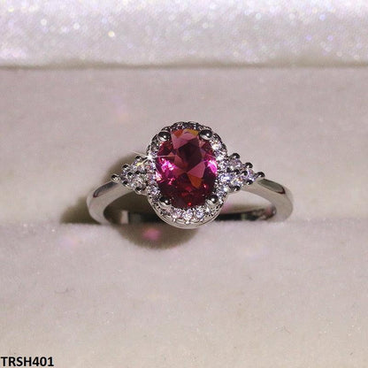 TRSH401 KYC Step Oval ZIRCON Ring