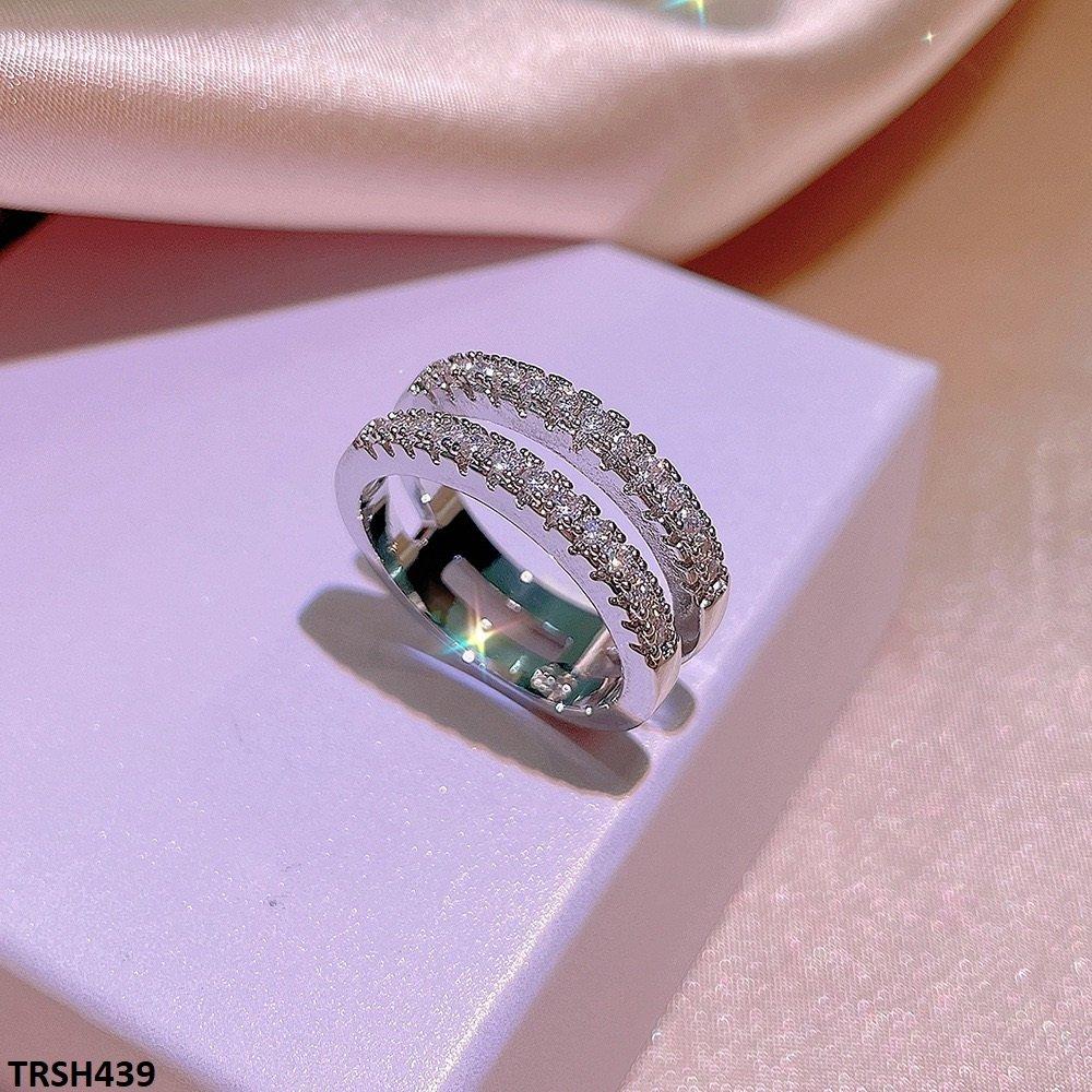 TRSH439 KYC Imp Square Layered ZIRCON Ring