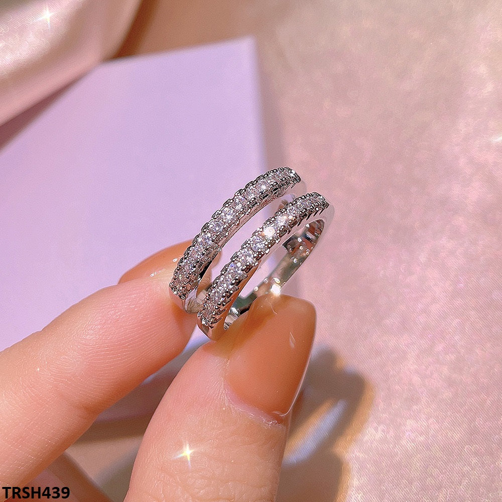 TRSH439 KYC Imp Square Layered ZIRCON Ring