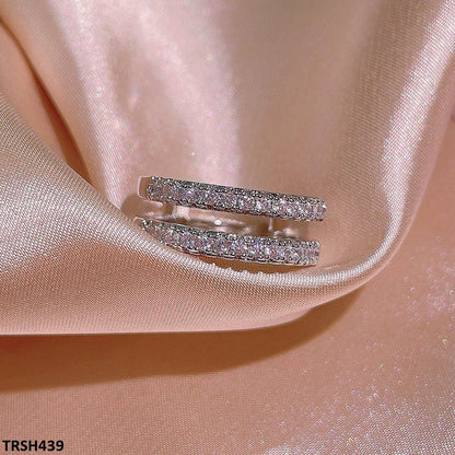 TRSH439 KYC Imp Square Layered ZIRCON Ring
