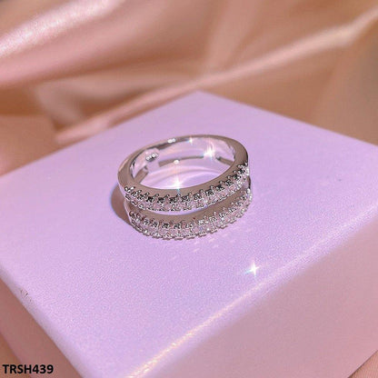TRSH439 KYC Imp Square Layered ZIRCON Ring