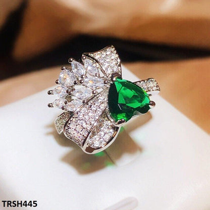 TRSH445 KYC Heart/Bow Adjustable ZIRCON Ring