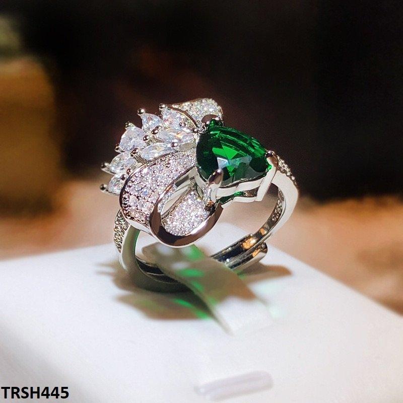 TRSH445 KYC Heart/Bow Adjustable ZIRCON Ring
