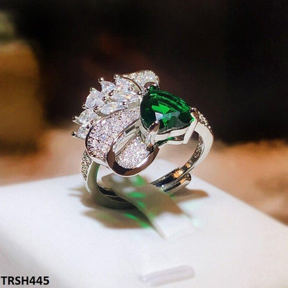 TRSH445 KYC Heart/Bow Adjustable ZIRCON Ring