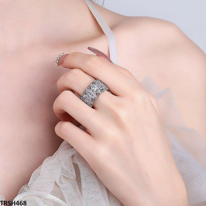 TRSH468 DNG Flower Round Ring Adjustable
