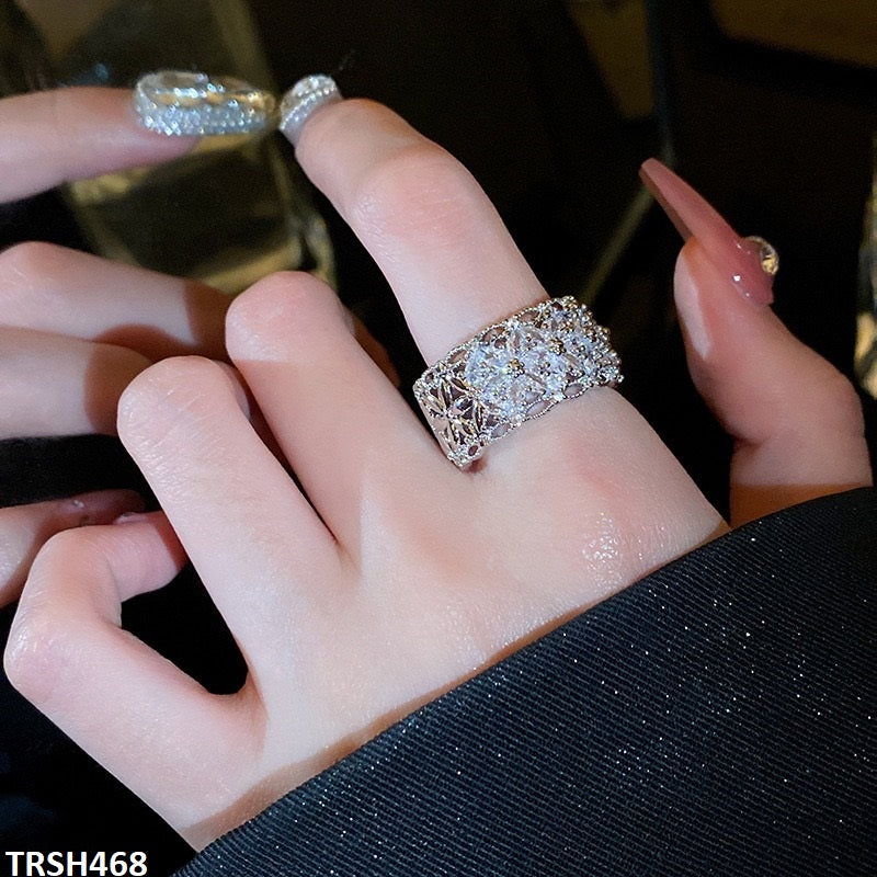 TRSH468 DNG Flower Round Ring Adjustable