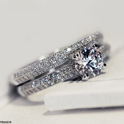 TRSH574 GWH Couple ZIRCON Ring