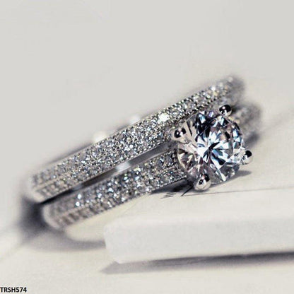 TRSH574 GWH Couple ZIRCON Ring