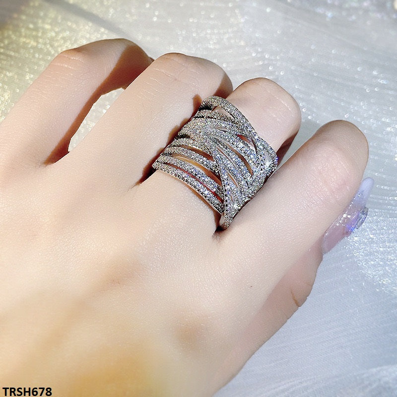 TRSH678 KYC Round Layard ZIRCON Ring Adjustable