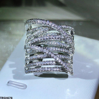 TRSH678 KYC Round Layard ZIRCON Ring Adjustable