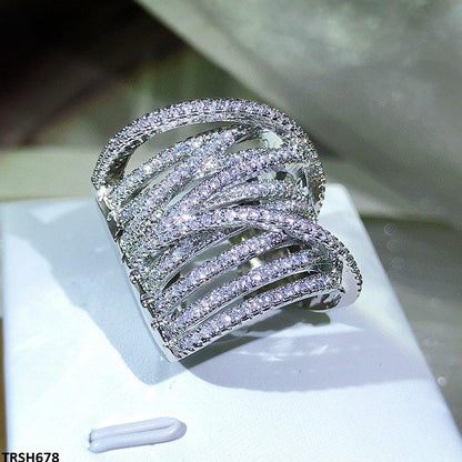 TRSH678 KYC Round Layard ZIRCON Ring Adjustable