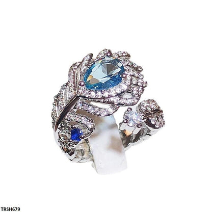 TRSH679 KYC Tear Stone/Leaf ZIRCON Ring Adjustable