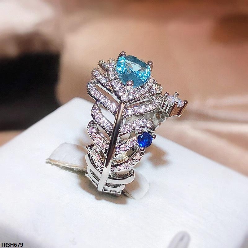 TRSH679 KYC Tear Stone/Leaf ZIRCON Ring Adjustable