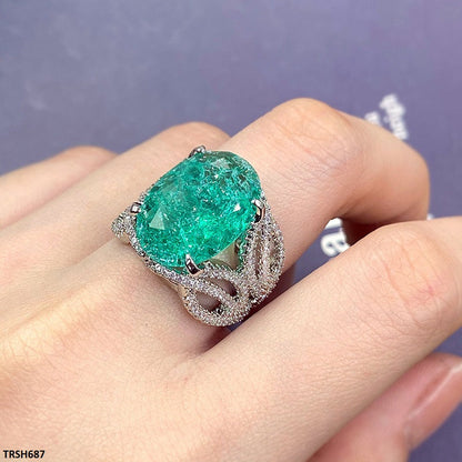 TRSH687 KYC Oval Stone ZIRCON Ring