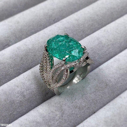 TRSH687 KYC Oval Stone ZIRCON Ring