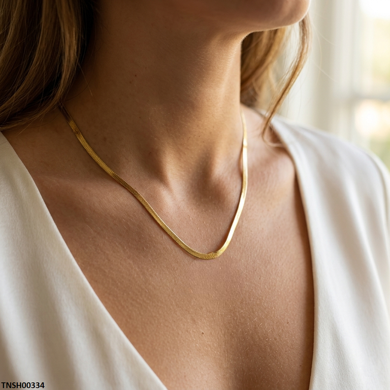 TNCH00334 MSJ Stainless Steel Plain Necklace - TNCH