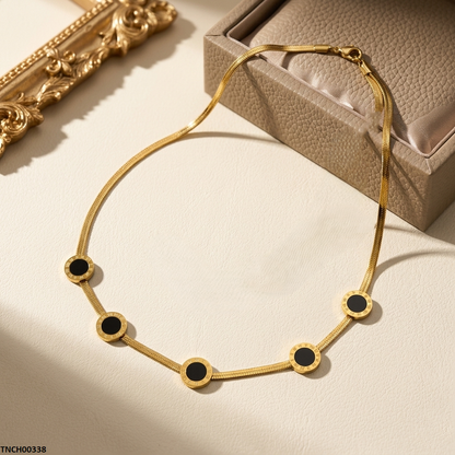 TNCH00338 MSJ Stainless Steel Round Necklace - TNCH