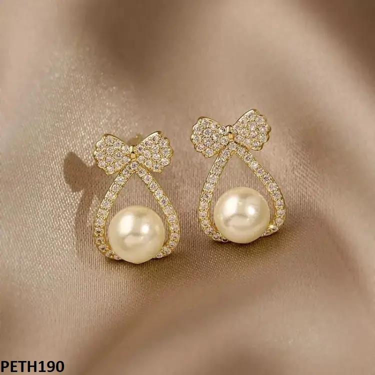 PETH190 SDQ Bow Pearl Tops Pair