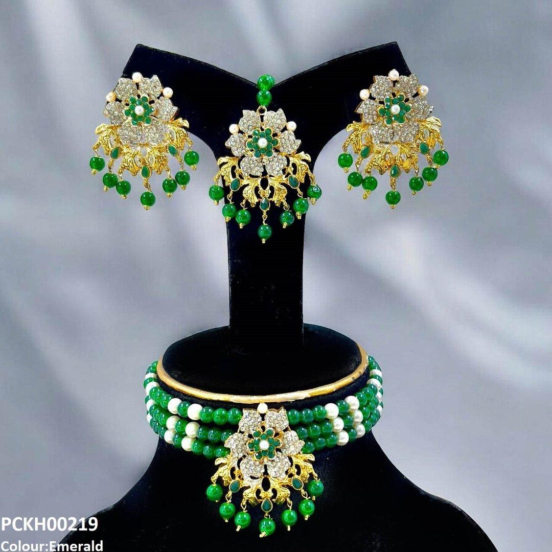 PCKH00219 SDQ Flower Neck Choker Set- PCKH