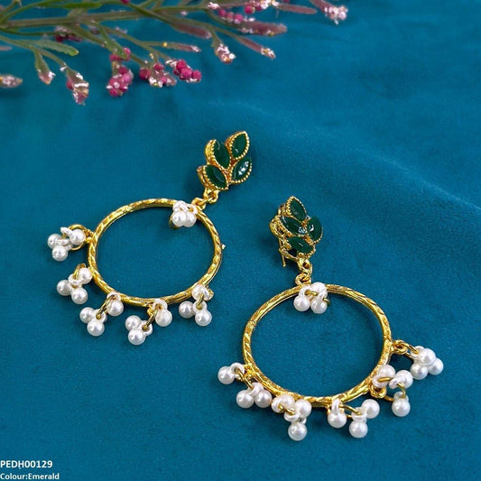 PEDH00129 FRN Tear Round Drop Earrings - PEDH