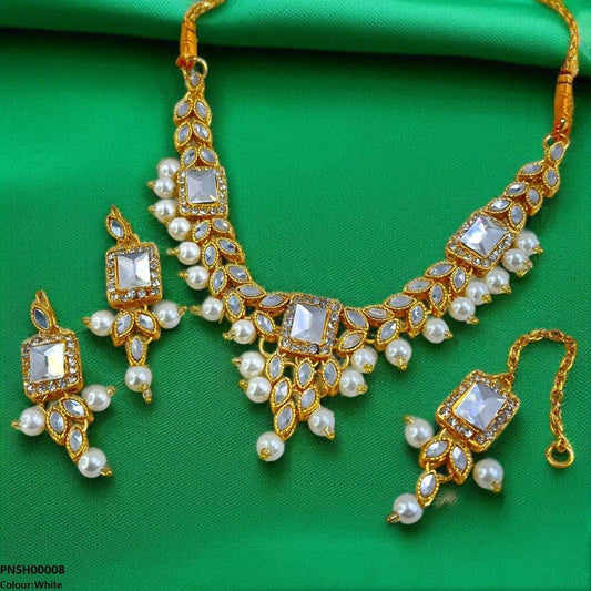 PNSH00008 FRN Rectangle/Tear Necklace Set - PNSH