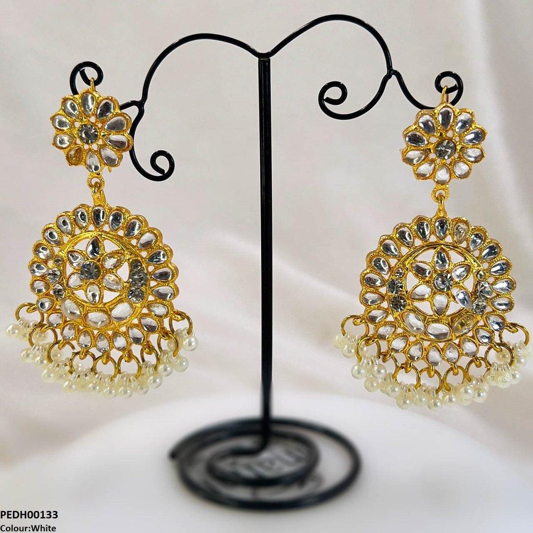 PEDH00133 FRN Moon/Star Pearl Drop Earrings - PEDH