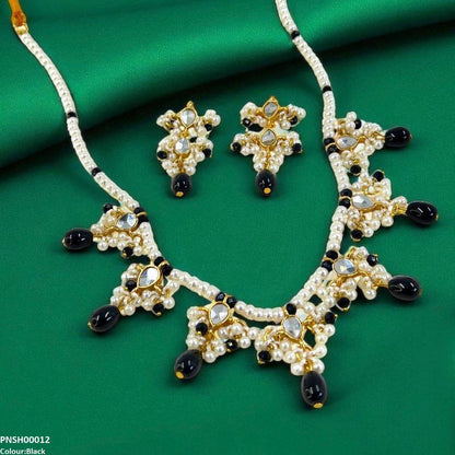 PNSH00012 SDQ Pearl Drop  Necklace Set - PNSH