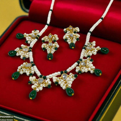 PNSH00012 SDQ Pearl Drop  Necklace Set - PNSH