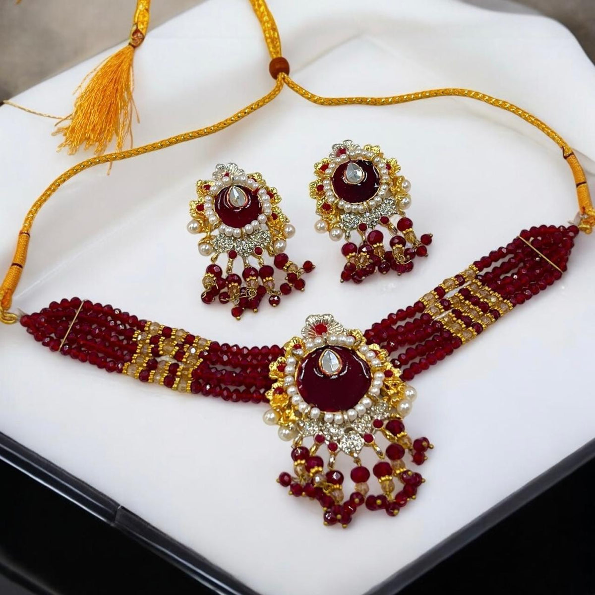 PCKH00237 SDQ Tear/Flower Neck Choker Set- PCKH