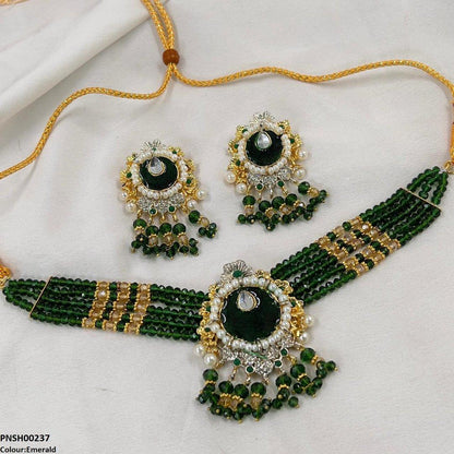 PCKH00237 SDQ Tear/Flower Neck Choker Set- PCKH