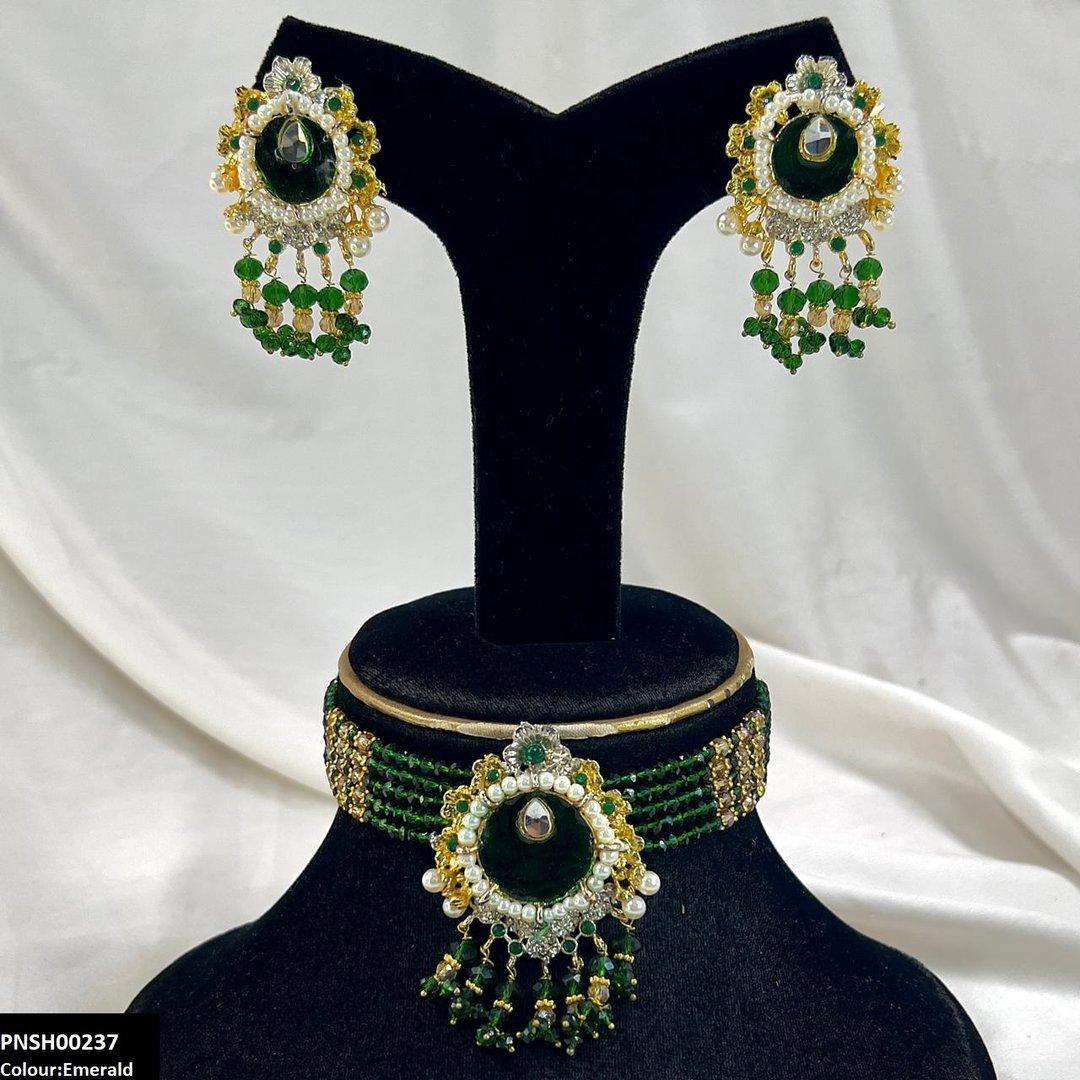 PCKH00237 SDQ Tear/Flower Neck Choker Set- PCKH