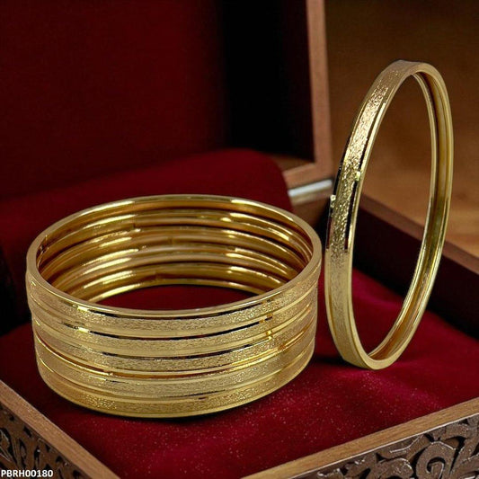PBRH00180 MZM Plain Bangles 6 Pcs Set - PBRH