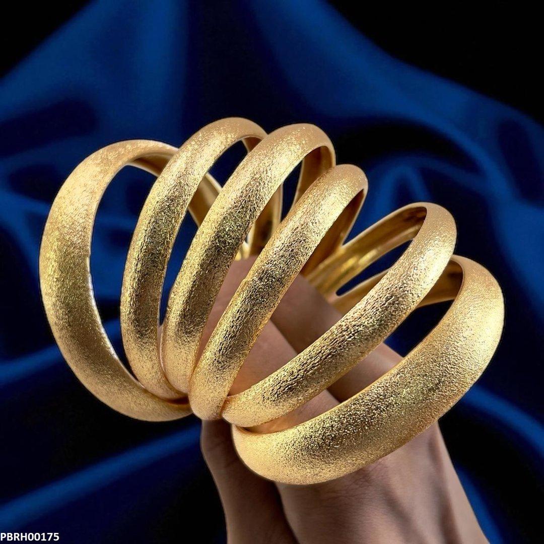 PBRH00175 MZM Sandblasted Bangles 6 Pcs Set - PBRH