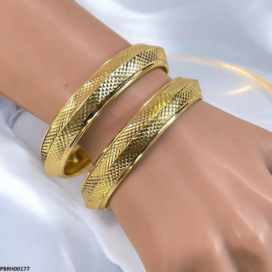 PBRH00177 MZM Texture Bangles 2 Pcs Set - PBRH