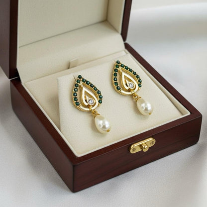 PEDH00140 SDQ Tear Pearl Drop Earrings - PEDH