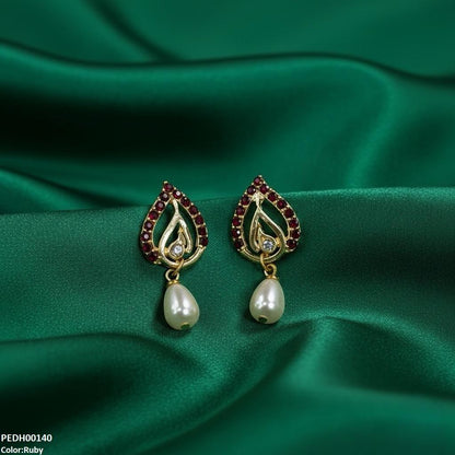 PEDH00140 SDQ Tear Pearl Drop Earrings - PEDH