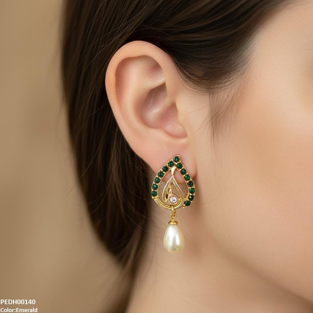 PEDH00140 SDQ Tear Pearl Drop Earrings - PEDH