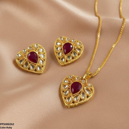 PPSH00262 FRN Heart Drop Pedant Set - PPSH