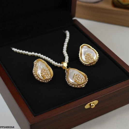 PPSH00264 MZM Tear Pearl Drop Pedant Set - PPSH
