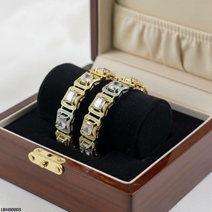 LBH00003 ANI Rectangle Stone Bangle Set - LBH
