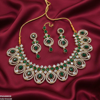 PNSH00028 FRN Oval/Square Necklace Set - PNSH