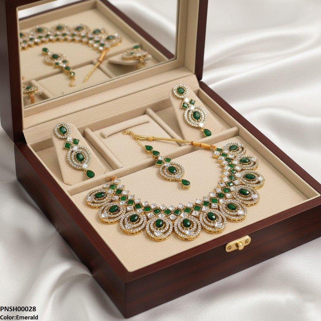 PNSH00028 FRN Oval/Square Necklace Set - PNSH