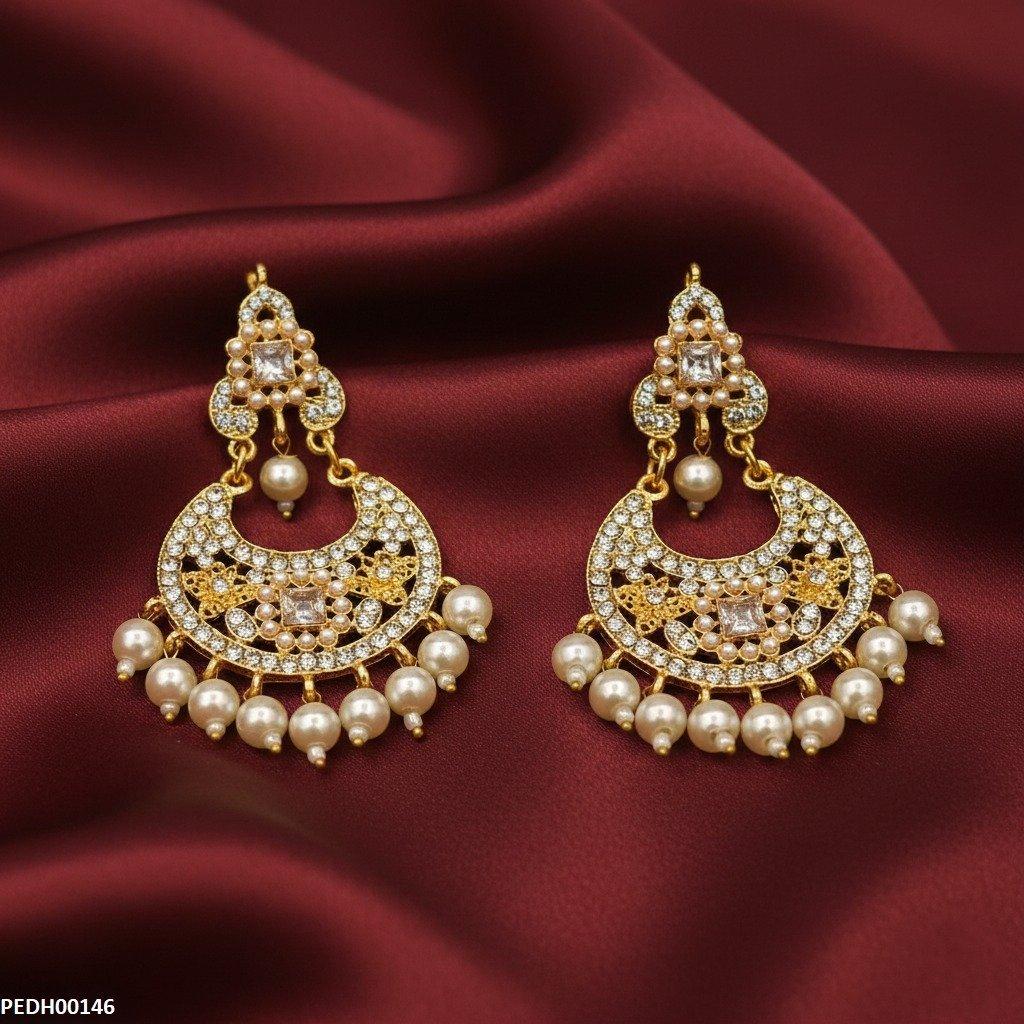PEDH00146 MZM Moon Drop Earrings - PEDH