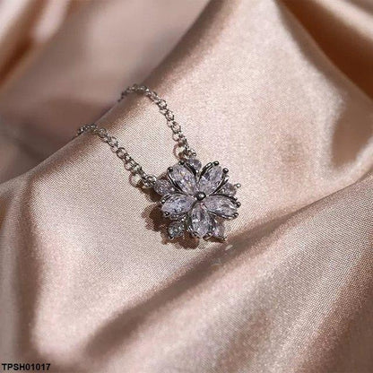 TPSH01017 KYC  Marquise Flower Zircon Pendent Set - TPSH